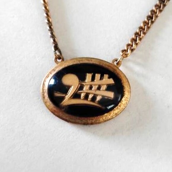 30s 40s Vintage Stylized Music Note Tie Chain Clip - Picture 3 of 4